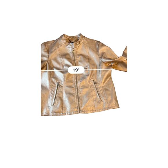 Baccini Rose Gold Faux Leather Metallic Jacket - PL - Picture 4 of 13